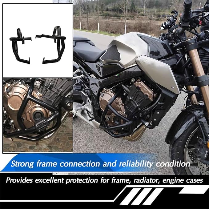 Black Engine Highway Crash Bar Guard Stunt Cage Protector Frame Bumper Falling Protection compatible for Ho&n&da CB650R CB 650R CB 650 R Accessories 2019 2020 2021 2022 2023 2024, MD-481-US