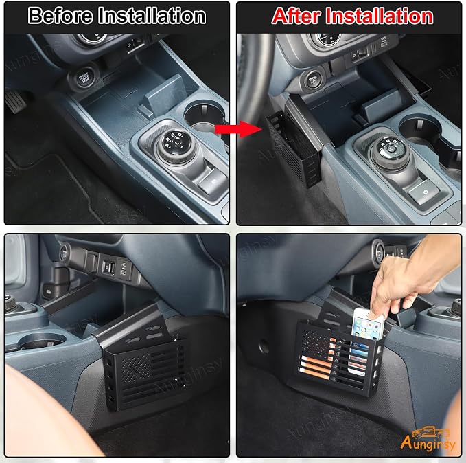 Aunginsy Car Center Console Side Gear Shift Storage Box Basket Compatible with Ford Maverick 2022-2025 Car Center Console Organizer Tray Side Gear Shift Armrest Storage Box Basket Interior Accessories