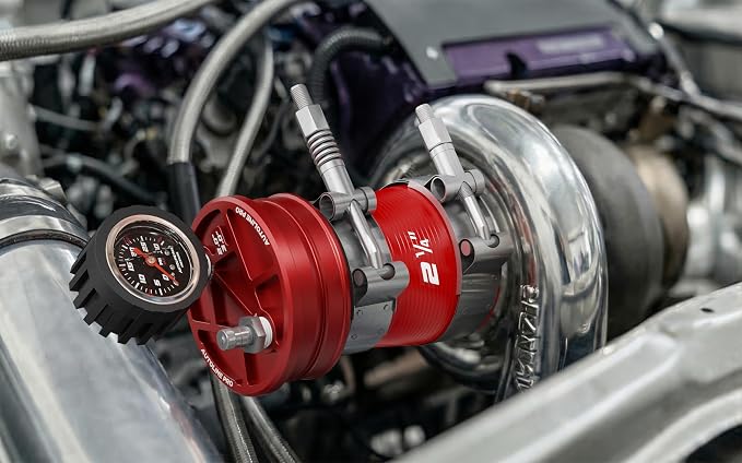 AutoLine Pro 2.25"(57mm) Premium BoostCap Turbo Boost Leak Tester - 6061 Billet Aluminum Cap - 30 PSI Gauge - Detects Intercooler, Charge Pipe & Intake Leaks