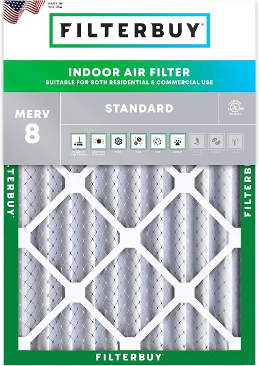 Filterbuy 18x24x4 Air Filter MERV 8 Essential Dust & Allergy Defense (1-Pack), Electrostatic Pleated HVAC AC Furnace Filters Replacement (Actual Size: 17.50 x 23.38 x 3.63)