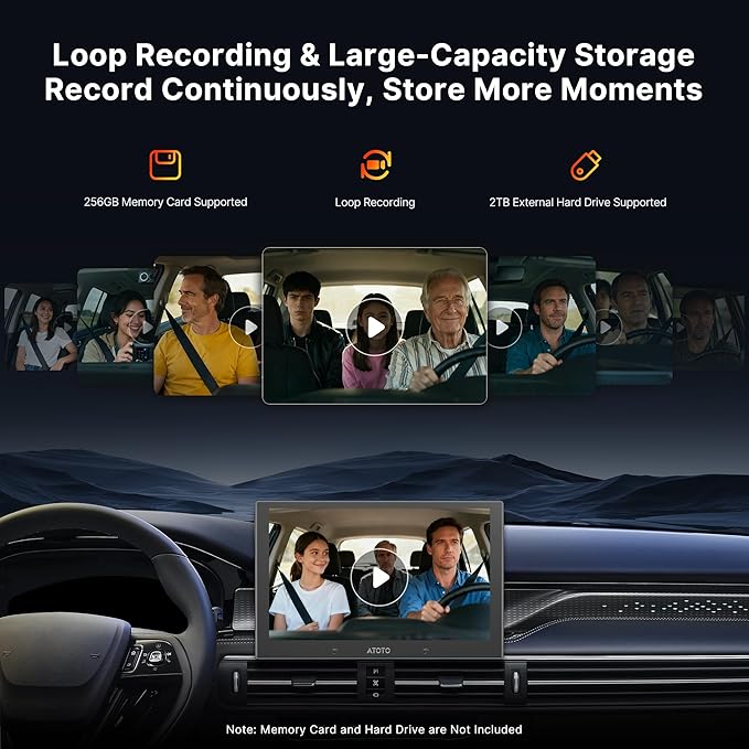 in-Cabin Camera, Rearward-Facing(Front-Cabin-Mounted) with AHD 1080p,30fps,Starlight Night Vision,135° Wide Angle,Loop Recording,Parking Mode,Only Compatible with V10 Series,AC-HN9CBV1