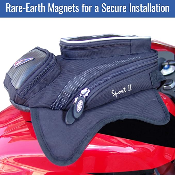 GEARS Neptune Magnetic Motorcycle Tank Bag | Water Resistant, UV-treated, Lightweight, and Secure Luggage Bag that Includes Rain Cover