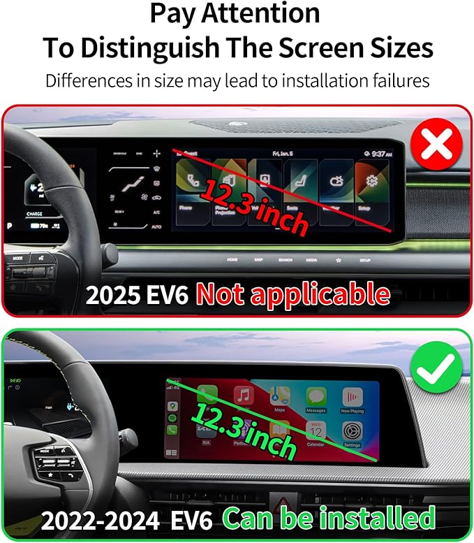 Wireless Charging car Phone Holder for Kia EV6 2022-2024 Accessories 12.3 inch Screen Fixed Clip,360° Rotation car Phone Mount Compatible with MagSafe