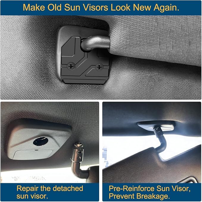 Sun Visor Repair Kit Compatible with RAM 1500 2019-2026, 2 Pack Sun Visor Clip for Trucks, Aluminum Alloy Visor Clip, Car Repair Kit Accessories, Ram 1500 Accessories