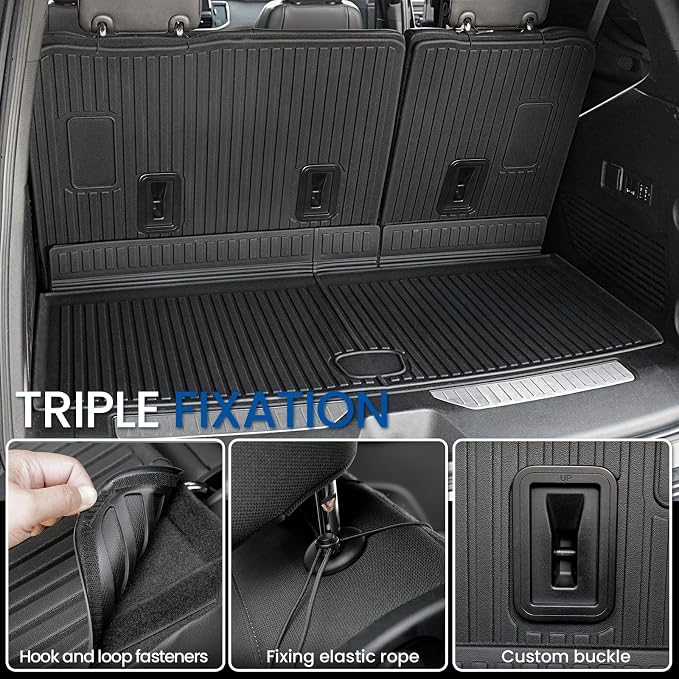 Cargo Mat Backrest Mats for 2021-2025 2026 Chevrolet Chevy Tahoe/GMC Yukon Accessories(Not for Yukon XL), All Weather TPE Trunk Liner 3rd Row Seat Back Covers(Cargo Mat+3rd Row Backrest Mat)