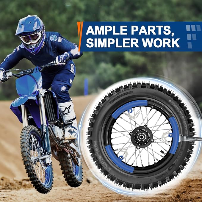 Rear 80/100-12 3.00-12 Dirt Bike Tire and Inner Tube for Tuttio Soleil01 Honda XR70 CRF70 CRF110 KLX110 PW80 TTR90 DRZ110 SSR 125cc 110cc Dirt Bike Off Road Motocross Parts