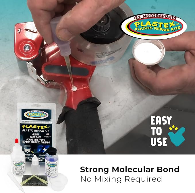 Plastex Plastic Repair Kits - Easily Glue, Repair or Remake Broken Plastic, Fiberglass, Wood & More! (Standard Clear Kit)
