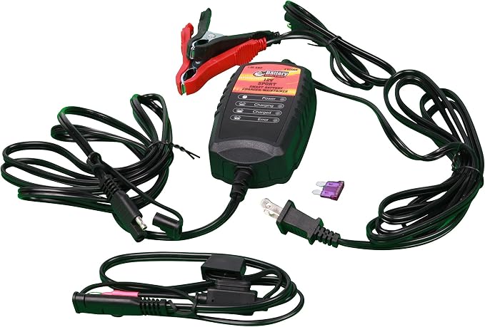 WirthCo 20069 Battery Doctor Black CEC Certified Smart Sport Battery Charger and Maintainer (12V, 1.25 Amp)