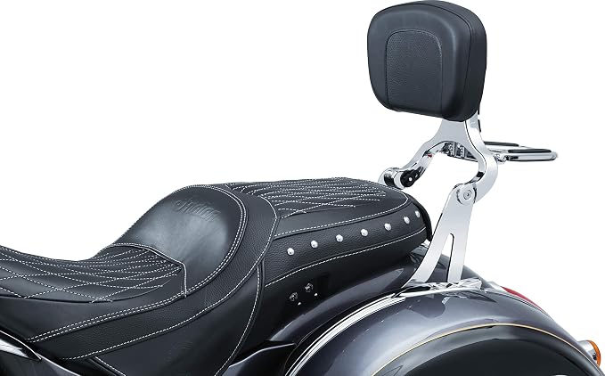 Kuryakyn 7094 Multi-Purpose Driver/Passenger Seat Backrest Component: Fixed Mounts for 2014-19 Indian Motorcycles, 1 Pair, Chrome
