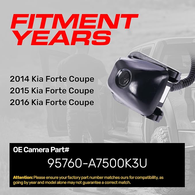 Master Tailgaters Replacement for Kia Forte Coupe (2014-2016) Backup Camera OE Part # 95760-A7500K3U
