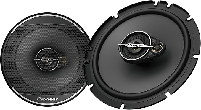 PIONEER A-Series Standard TS-A1671F 6.5” 3-Way Speakers (Pair) – 320W Max, Balanced Sound + Smooth Treble, Enhanced Bass, Ideal Factory Upgrade, Installation Adaptors Included