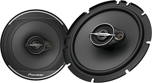 PIONEER A-Series Standard TS-A1671F 6.5” 3-Way Speakers (Pair) – 320W Max, Balanced Sound + Smooth Treble, Enhanced Bass, Ideal Factory Upgrade, Installation Adaptors Included