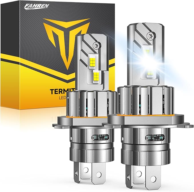 FAHREN H4/9003 Hi/Low Beam Light Kits, 𝟖𝟎,𝟎𝟎𝟎𝐋𝐌 𝟏𝟓𝟎𝟎% Brightest Bulb 𝟑𝟔𝟎° 𝐀𝐝𝐣𝐮𝐬𝐭𝐚𝐛𝐥𝐞 Quick Install, 1:1 Mini Size No Adapter H4 Electrical Gauges Light Kit, Pack of 2