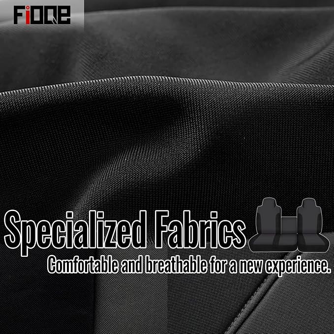 Knitted Fabric Seat Cover for Isuzu NPR 2006-2025, Front 40/60 Split Bench Protector Seat Cover, Easy to Installation-Black