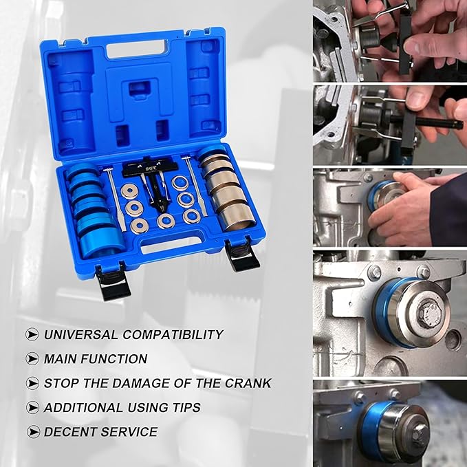SGT Crank Bearing Camshaft Seal Installer and Remover Set,22pcs Crank Bearing Camshaft Seal,Crankshaft Camshaft Oil Seal Puller Tool Kit,Crankshaft Seal Kit for Automotive Engine Repair