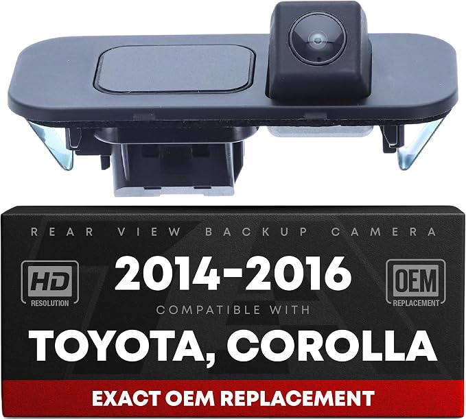 Rear View Backup Camera, Reverse Park Assist - Compatible with 2014-2016 Toyota Corolla - OEM 867A002020, TO1960121