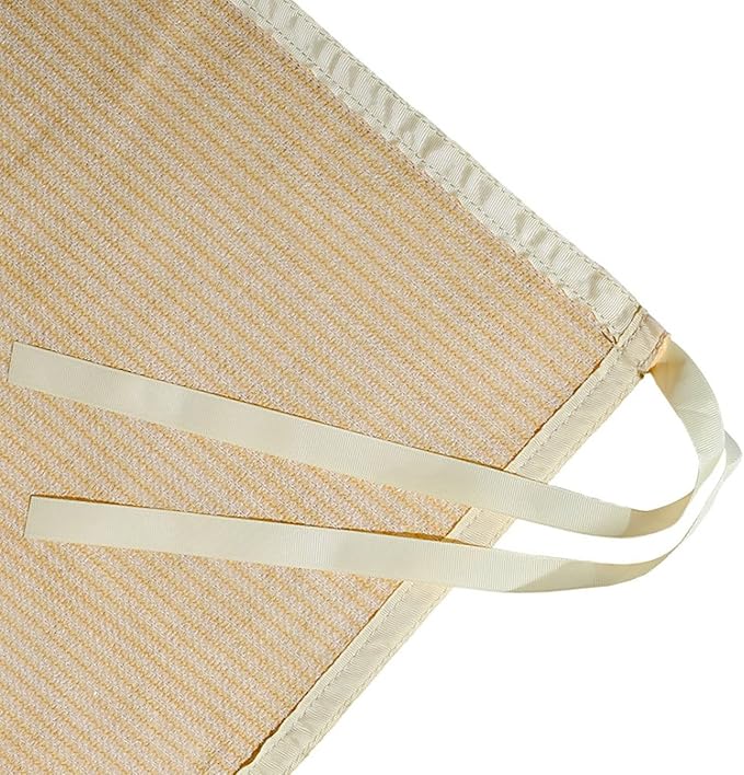 Shatex Shade Panel 12' x 12' Block 90% with Ready-tie up Ribbon for Pergola Gazebo Porch, Wheat