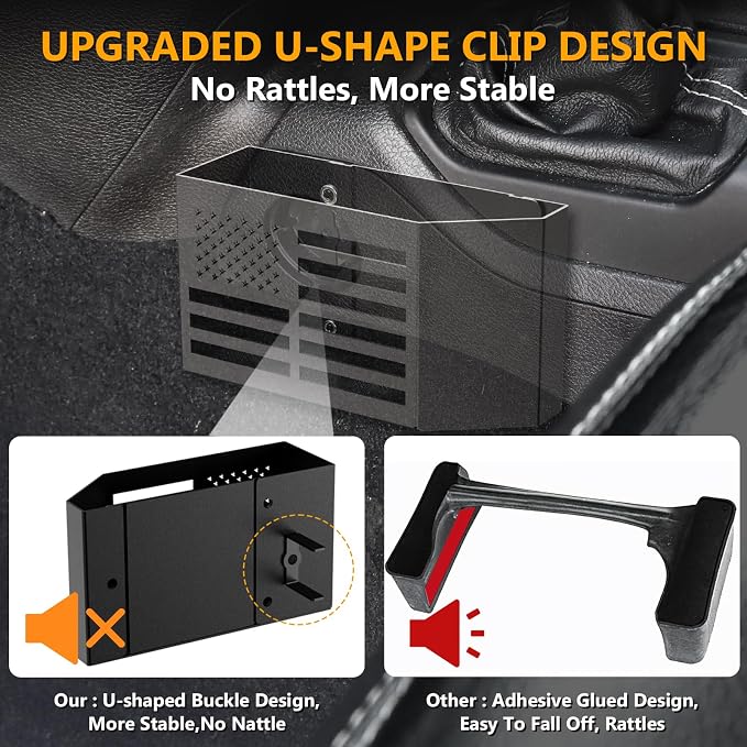 Metal Gear Shift Center Console Organizer Bundled with Cup Holder Insert for JL JLU 4xe 2025 2024 2023 2022 2021 2020 2019 2018& Gladiator JT 2020-2025 Interior Storage Accessories Shifter Storage Box