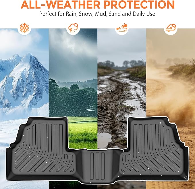 Floor Mats for Chevrolet Chevy Trax 2014-2023 & for Buick Encore 2013-2023 (Not for Encore GX), Heavy Duty TPE All Weather Protection, Waterproof Non-Slip Black (Two-Row Floor Mats & Cargo Liner)