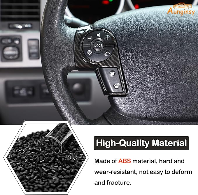 Aunginsy Central Control Steering Button Frame Trim Compatible with Toyota Tundra/Sequoia 2007-2013 Center Console Steering Button Panel Protection Cover Decorative Sticker Interior Accessories