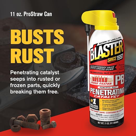 PB Blaster Penetrating Oil Spray, 11 oz Aerosol Cans (6-Pack) – Rust Remover & Bolt Loosener for Stuck Nuts, Bolts & Rusted Parts – Penetrating Catalyst for Automotive & Mechanical Use