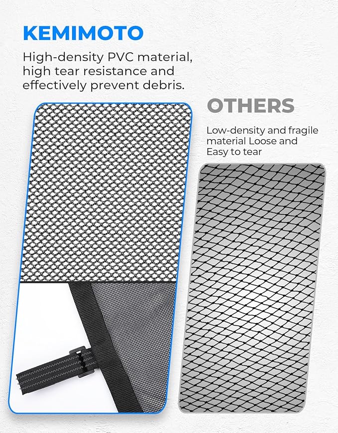 KEMIMOTO XP 1000 Window Mesh Net Roll Cage Side Window Mesh Shield Protective Door Net Compatible with 2014-2023 Polaris RZR XP 1000/ 2016-2021 RZR XP Turbo 2 Door