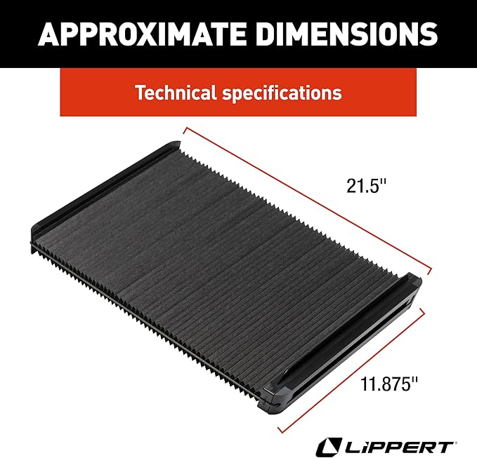 Lippert Thin Shade EcoCell Snap-On RV Window Shade for Prepped Entry Doors with Sun-Blocking Protection, Easy Sliding Operation, Quick Installation - 2025009147
