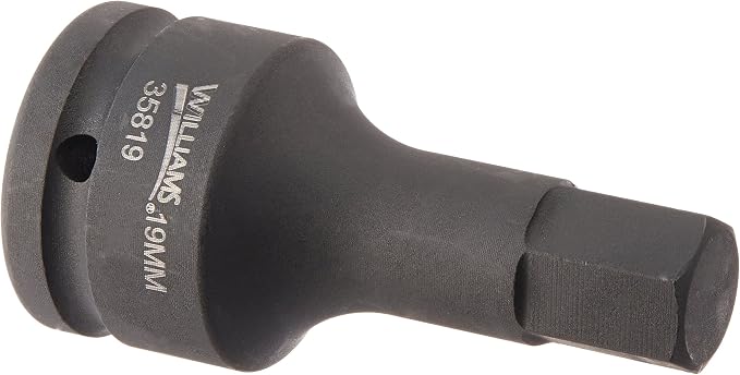 Williams JHW35819 3/4-Inch Drive Impact Hex Bit Driver, 19mm , Black