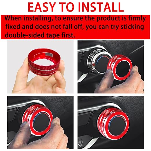 for Nissan Sentra 2025 2024 2020-2023 Accessories Knob Cover Set - Volume Tune Knob Covers, Air Conditioner, Air Vent Outlet Rings/Covers Push Start Stop Button Ring Trim for Sentra, 12Pcs (Red)