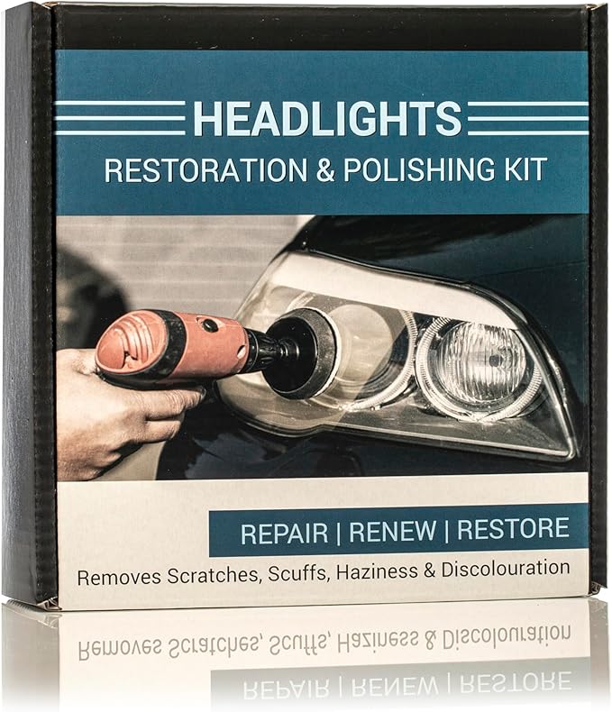 Glass Polish DIY Headlights Restoration and Polishing Kit – Permanent Headlight & Tail-Light Restoration, Restores As-New Condition and Guards Against Future Damage - GP31016