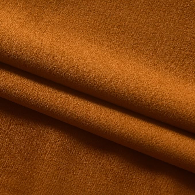 Roslynwood Luxury Soft Brown Velvet Curtains 63 inches Long Back Tab Thermal Insulated Blackout Window Drapes for Living Room/Bedroom/Dining Room, W52 x L63, 2 Panels