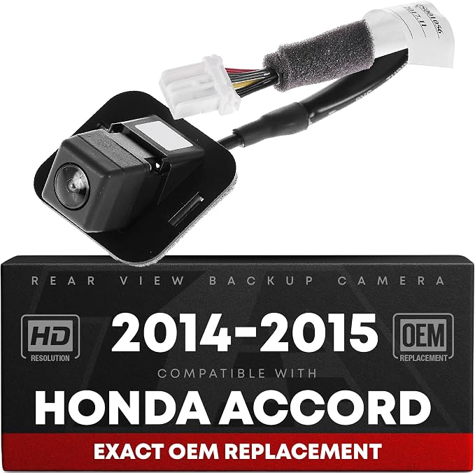Backup Camera - Compatible with 2014-2015 Honda Accord Hybrid Base, 2014-2015 Honda Accord Sedan EX, 2014-2015 Honda Accord Sedan LX, 2014-2015 Honda Accord Sedan Sport - OEM 39530T2AA71, HO1960101