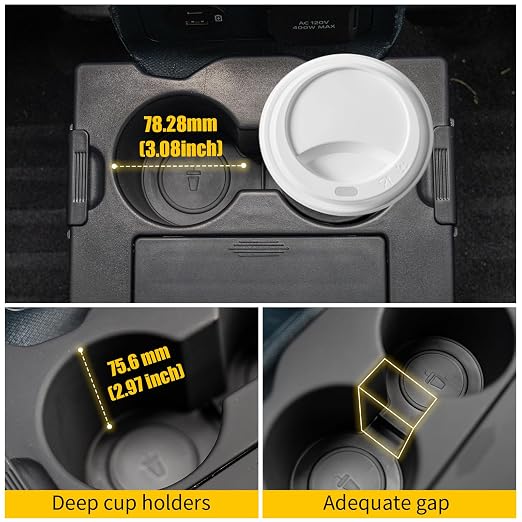 Trash Can Compatible with 2022-2026 Ford Maverick Multi-Function Trash Bin with Cup Holder Trash Bin Extra Rear Storage Box for 2025 Maverick Accessories (Upgraded)