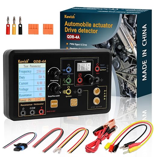 QDB-4A Ignition Coil Tester, 12V Automotive Actuator Tester, PWM Signal Generator Drive Fault Tester for Test Digital Injector Solenoid Valves Idle Stepping Instrument Urea Pump Motors Driver Treasure