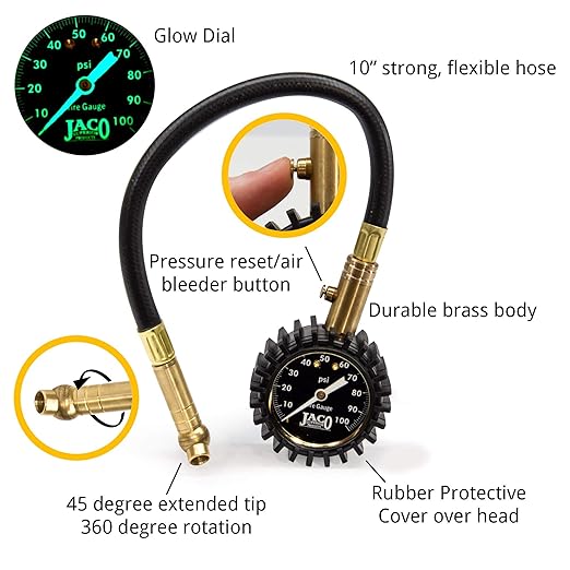 JACO ElitePro Tire Pressure Gauge - 100 PSI