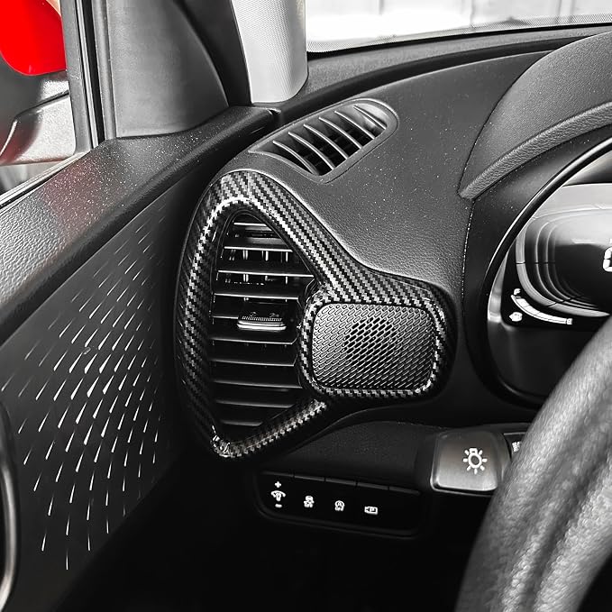 2PCS Dashboard Side Air Vent Trim Covers Compatible with Soul 2020-2025 Accessories (Carbon Fiber Pattern)