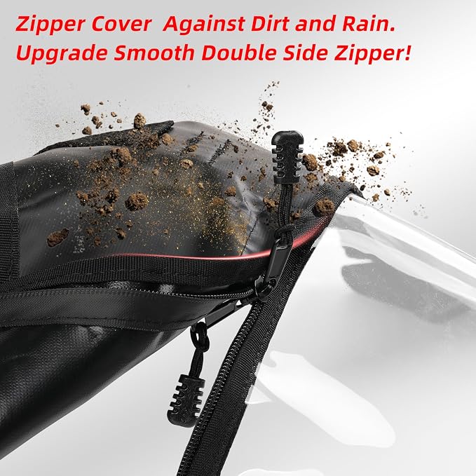 RZR Soft Upper Door YKK Zipper Compatible with Polaris RZR XP 1000 / XP Turbo 2014-2023 2-Seater Models, UTV Cab Enclosures Side Windows, Work with Side Mirror Windshield Roof