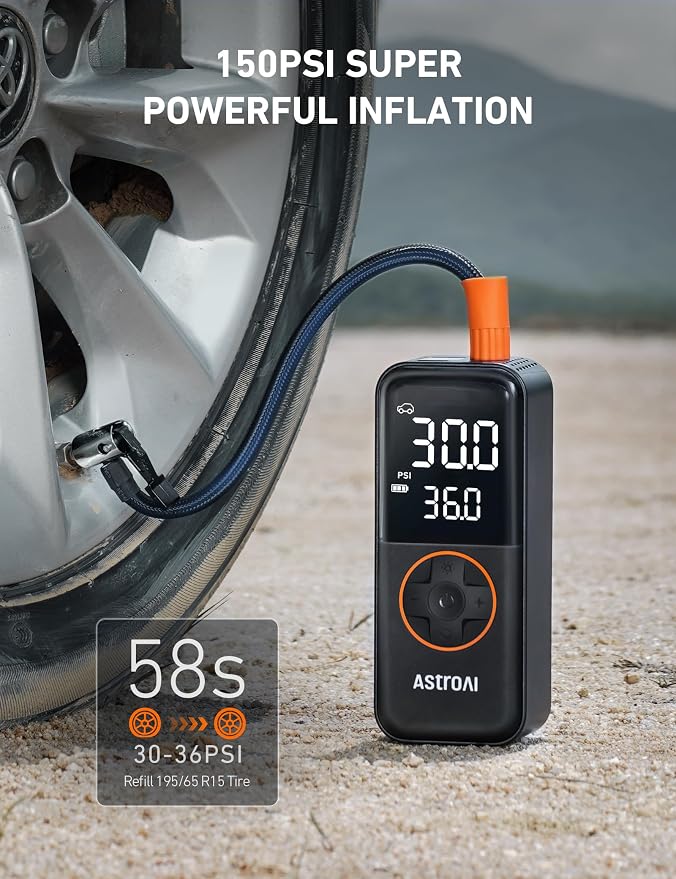 AstroAI Tire Inflator Portable Air Compressor Cordless Bike Pump