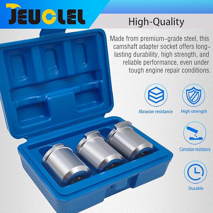 3PCS Camshaft Adapter Socket Set, Camshaft Turning Tool Compatible with VW/Audi 4-Cyinder Direct Injection 1.8/2.0 TFSI Engine (EA888), VM Number T40266 T10567 Replace OE# 06J109088