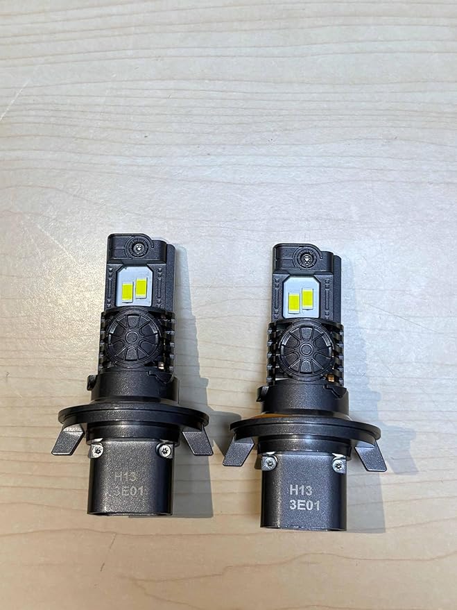Termitor Latest H13/9008 Light Bulbs, 50,000LM Brightness High/Low Beam, 75000+ Hours Long Service Life, 6500K Cool White, Real 1:1 Halogen Size Exterior Fog Light Bulbs, 3 Mins Plug N Play, Pack of 2