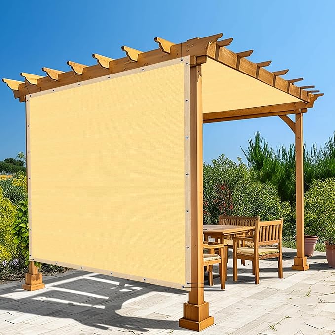 Amagenix 90% Shade Fabric 13'X 16' Sand Sun Shade Cloth with Grommets for Pergola Replacement Shade Cover Canopy, Heavy Duty, Cable Zip Ties Included (We Customized)