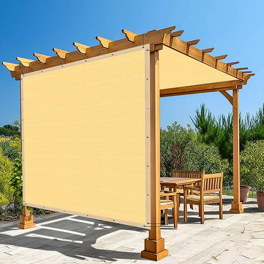 Amagenix 90% Shade Fabric 22'X 23' Sand Sun Shade Cloth with Grommets for Pergola Replacement Shade Cover Canopy, Heavy Duty, Cable Zip Ties Included (We Customized)