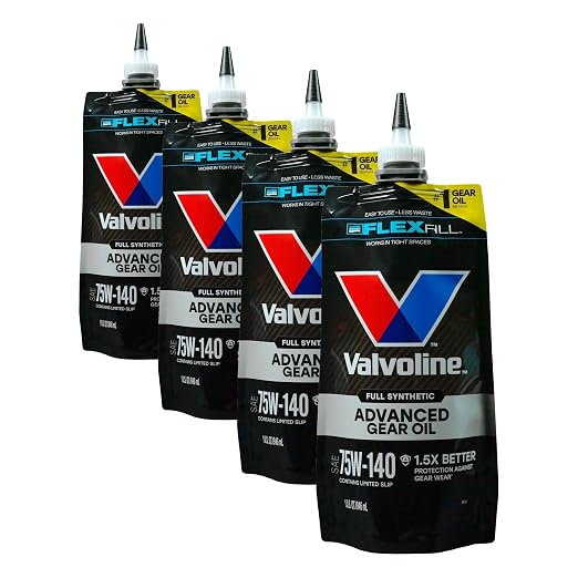 Valvoline FlexFill Advanced Full Synthetic 75W-140 Gear Oil 1 Quart Pouch (Pack of 4)