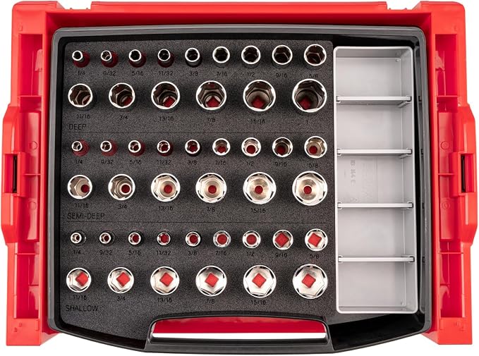 TEKTON 3/8 Inch Drive 6-Point Socket Set, 45-Piece | SHD91701