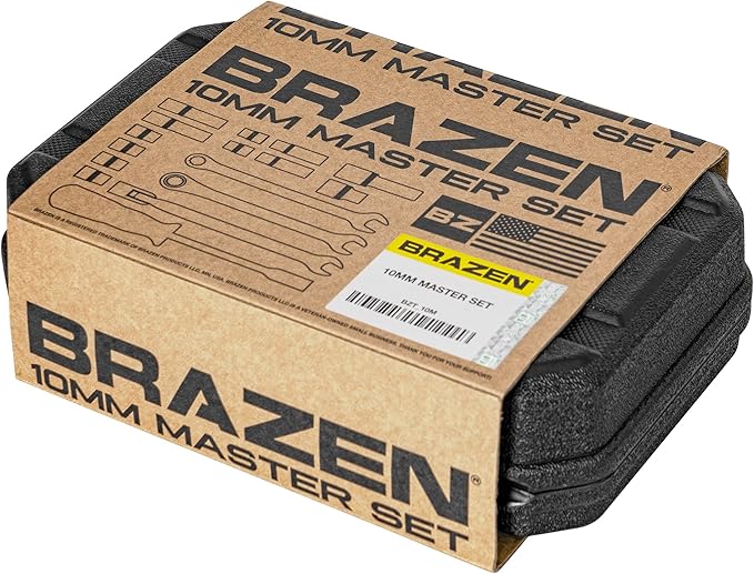 BRAZEN 10mm Master Set - 12 Sockets, Three Wrenches, One Nut Driver - All 10mm!