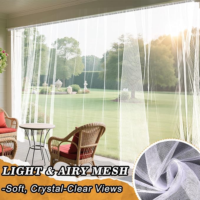 65x10ft Extra Large Mosquito Net, Mesh Netting for Garden Skin and Plants Protection, Patio Bird Bug Screen, White
