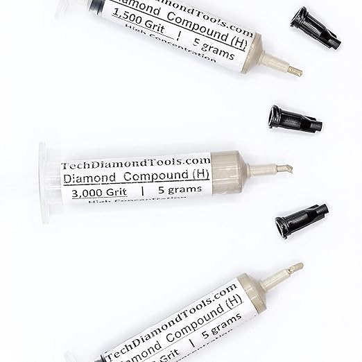 TechDiamondTools Kit of 3 Diamond Polishing Compound Polishing Paste USA Made 1500 3000 5000 Grit for Marble Glass Metal Rock Jewelry Resin Silver Gemstone with High Concentration of Diamond Powder