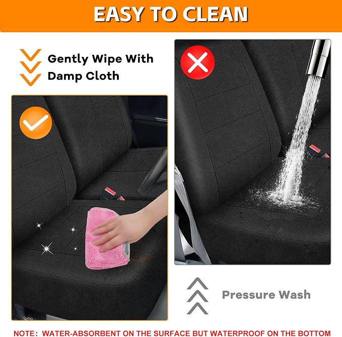 Seat Covers Compatible with 1988-1994 Chevy C/K 1500 40/60 Front Bench Without Headrests, Heavy Duty Knitted Fabric