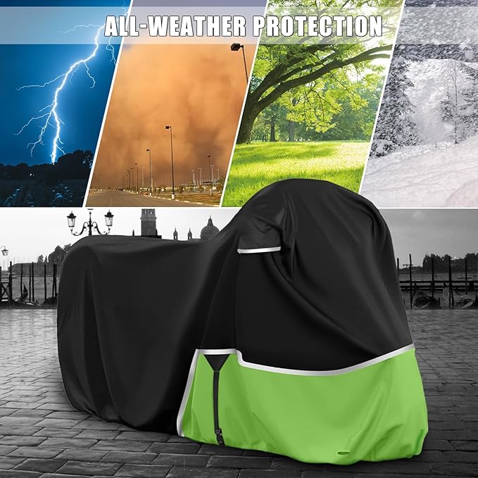Waterproof Motorcycle Cover Replace for Kawasaki Z125/Z125 Pro/KLX 110 Models, 420D Oxford Cloth Motorcycle Cover for Snow Rain Dust Protection