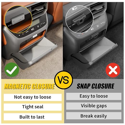 Trash Can Compatible with 2023-2025 2026 Honda Pilot Trash Bin Magnetic-Closure Garbage Can Magnetized Trash Bin Extra Rear 2nd Row Storage Box for 2024 Pilot Accessories